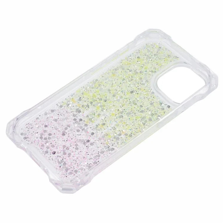 For iPhone 15 Plus Cover Gradient Anti-scratch TPU+Acrylic Cell Phone Case