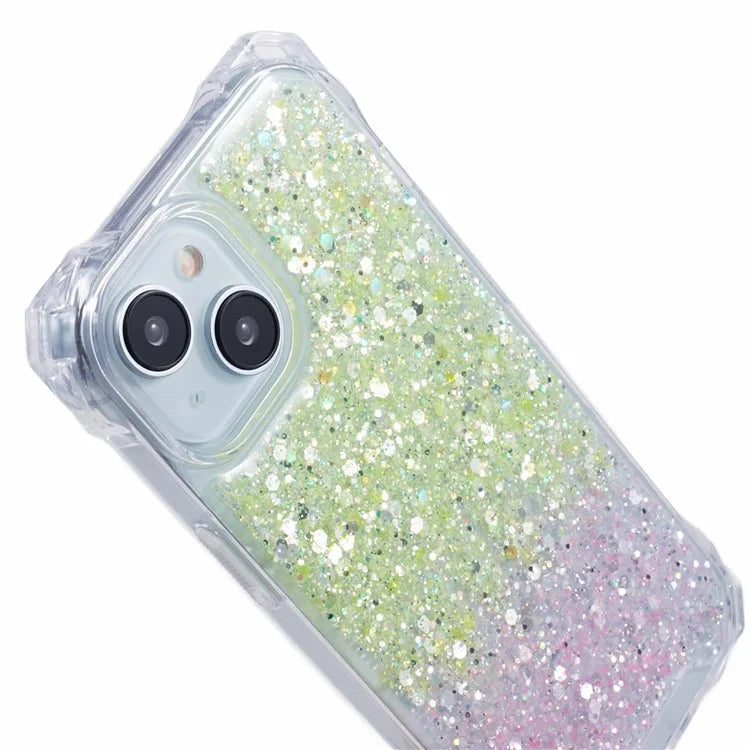 For iPhone 15 Plus Cover Gradient Anti-scratch TPU+Acrylic Cell Phone Case