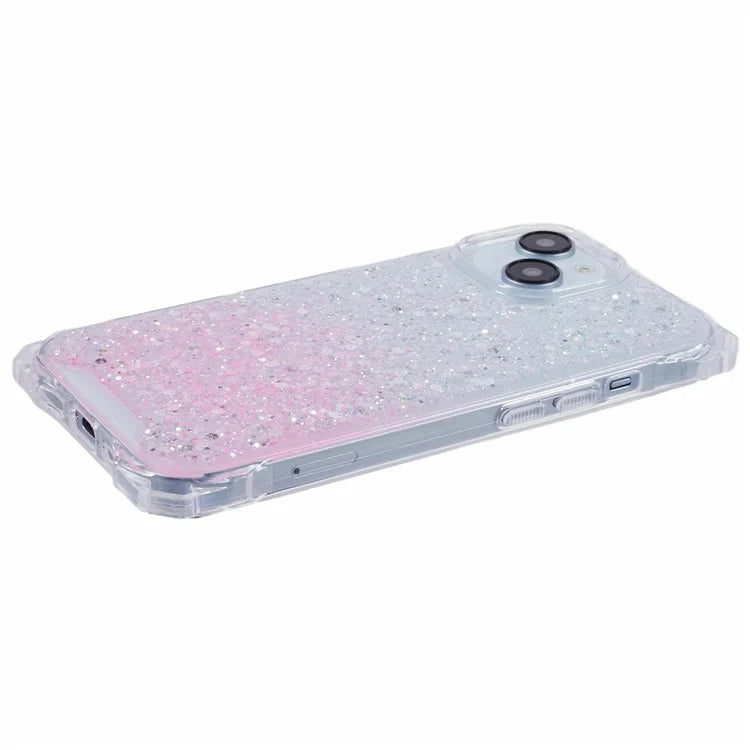 For iPhone 15 Plus Cover Gradient Anti-scratch TPU+Acrylic Cell Phone Case