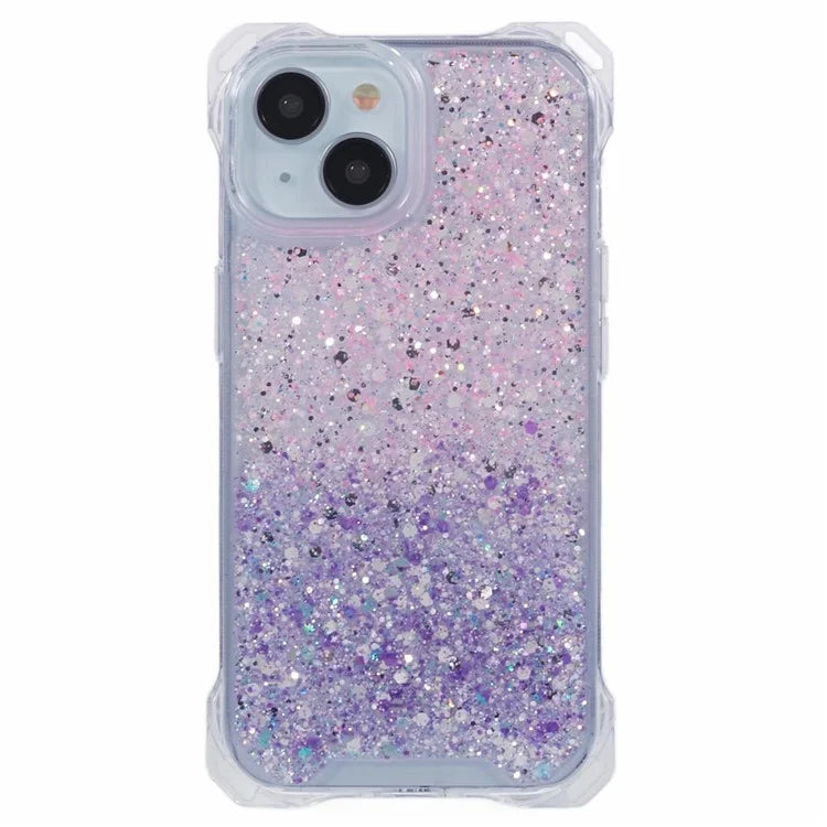 For iPhone 15 Plus Cover Gradient Anti-scratch TPU+Acrylic Cell Phone Case