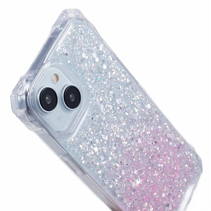For iPhone 13 Dual-Color Gradient Phone Case Slim-Fit TPU+Acrylic Cell Phone Shell with Strap