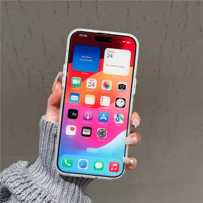 For iPhone 15 Pro Max PC+TPU Case Heart Bowknot Pendant Laser Effect Matte Phone Cover
