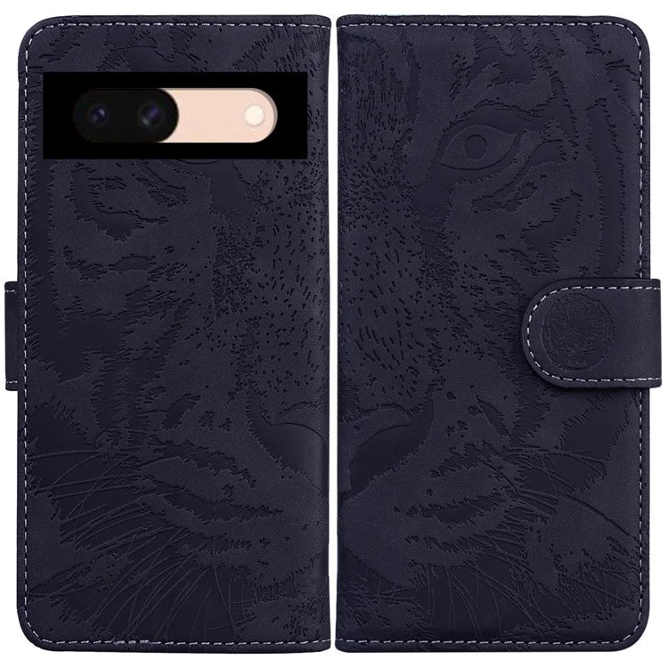 For Google Pixel 8a Wallet Case Tiger Pattern PU Leather Full Protection Phone Cover