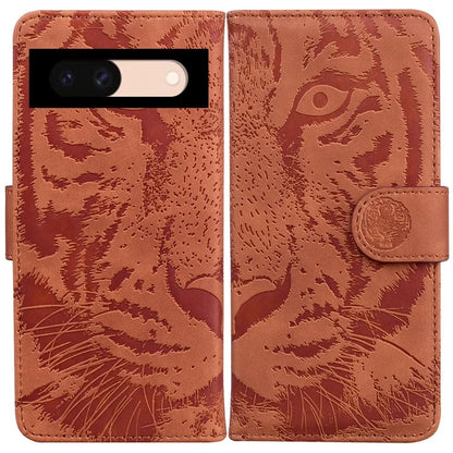 For Google Pixel 8a Wallet Case Tiger Pattern PU Leather Full Protection Phone Cover