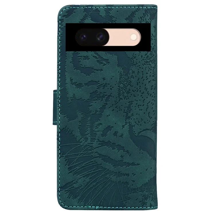 For Google Pixel 8a Wallet Case Tiger Pattern PU Leather Full Protection Phone Cover