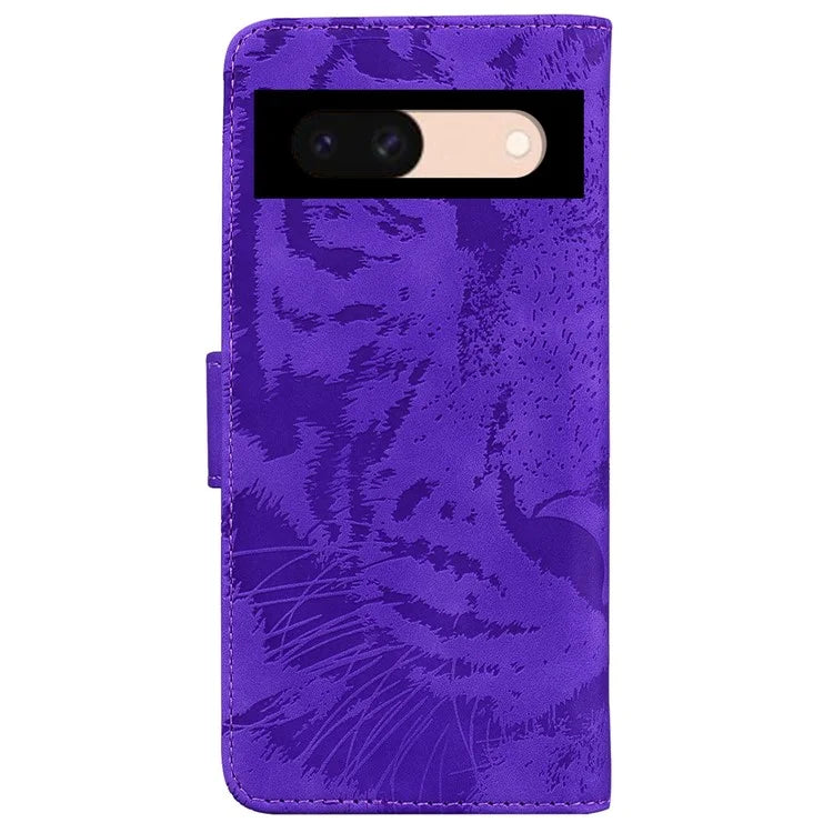 For Google Pixel 8a Wallet Case Tiger Pattern PU Leather Full Protection Phone Cover