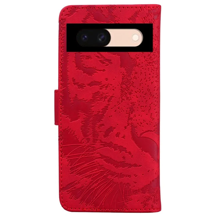 For Google Pixel 8a Wallet Case Tiger Pattern PU Leather Full Protection Phone Cover