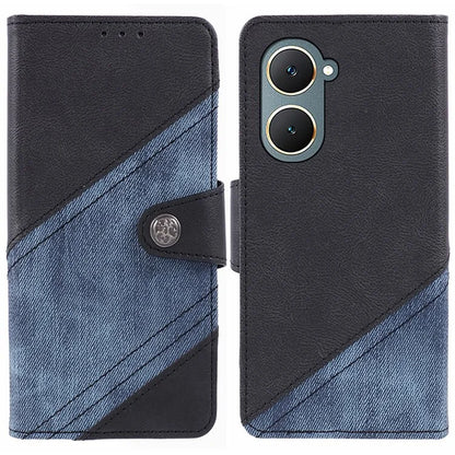 For vivo Y03 Case Splicing Design Leather Wallet Stand Phone Cover