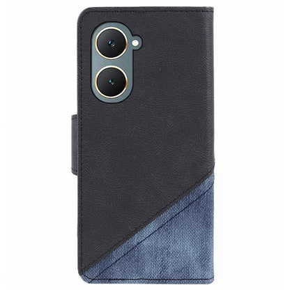 For vivo Y03 Case Splicing Design Leather Wallet Stand Phone Cover