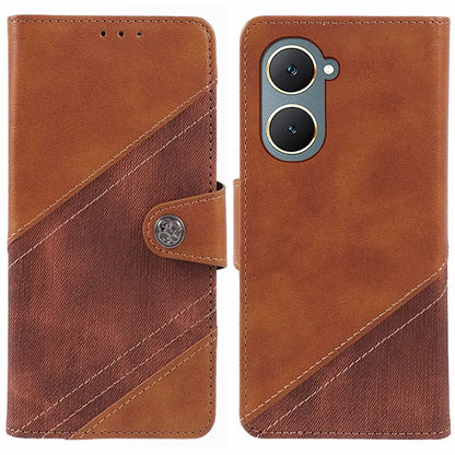 For vivo Y03 Case Splicing Design Leather Wallet Stand Phone Cover