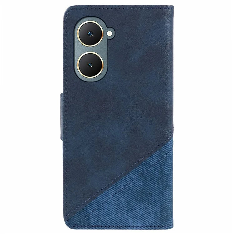 For vivo Y03 Case Splicing Design Leather Wallet Stand Phone Cover