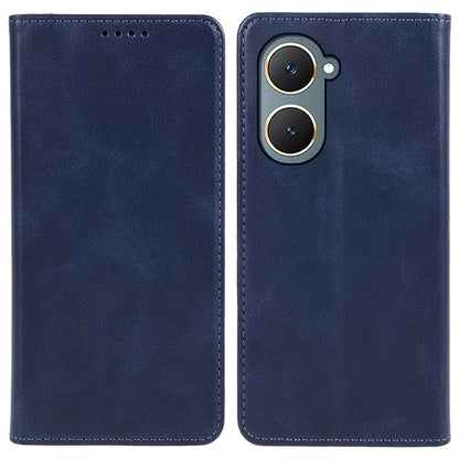 For vivo Y03 Case Solid Color Calf Texture PU Leather Phone Cover with Magnetic Closure