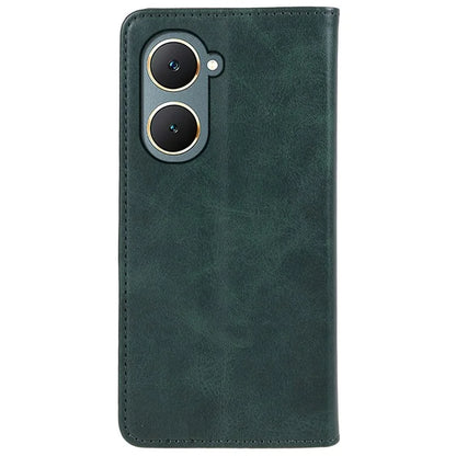 For vivo Y03 Case Solid Color Calf Texture PU Leather Phone Cover with Magnetic Closure