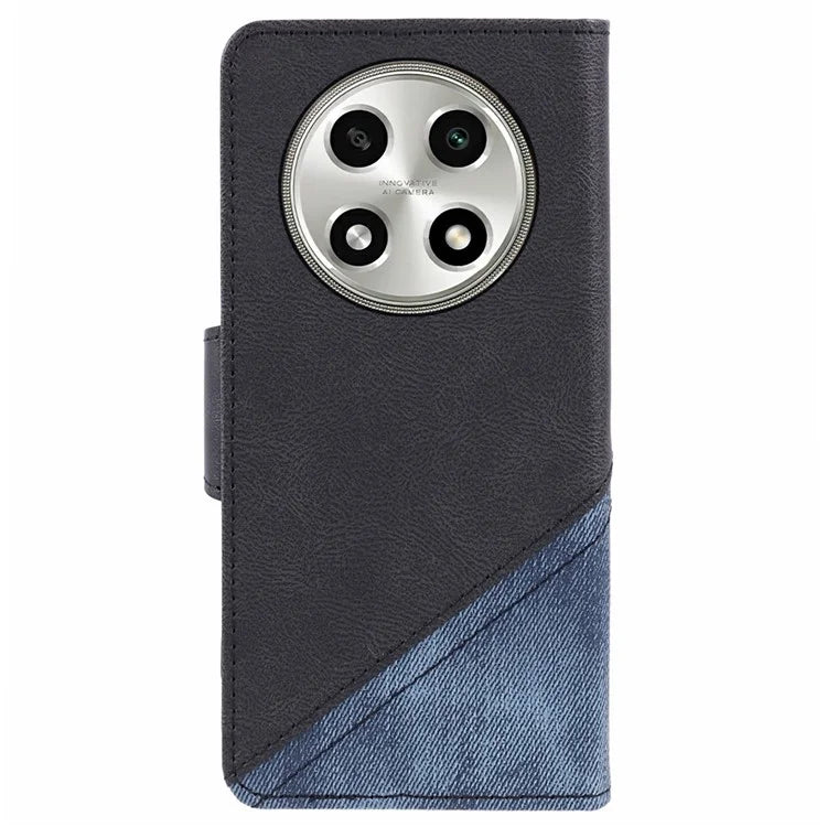 For Oppo A2 Pro 5G Case Splicing PU Leather Folio Flip Wallet Phone Cover