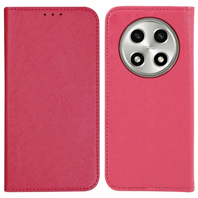 For Oppo A2 Pro 5G Case Cross Texture Magnetic Closing Wallet Leather Cover