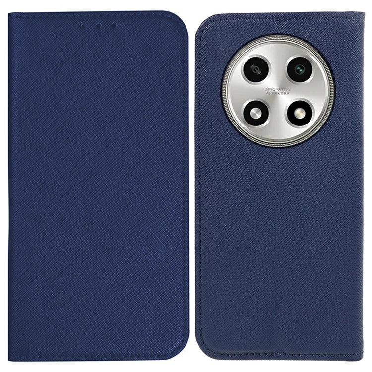 For Oppo A2 Pro 5G Case Cross Texture Magnetic Closing Wallet Leather Cover