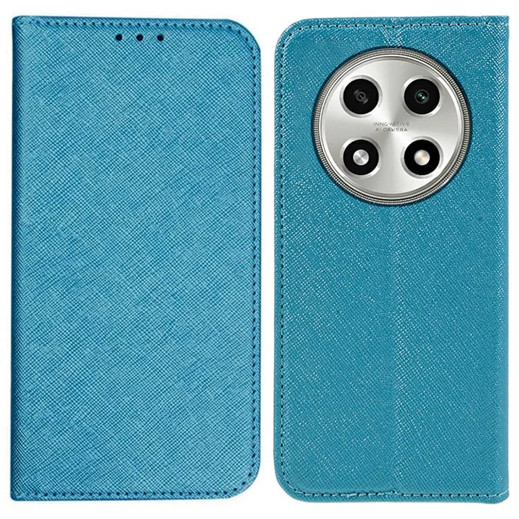 For Oppo A2 Pro 5G Case Cross Texture Magnetic Closing Wallet Leather Cover