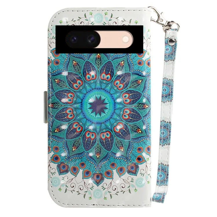 For Google Pixel 8a Wallet Case PU Leather Pattern Printing Flip Phone Cover