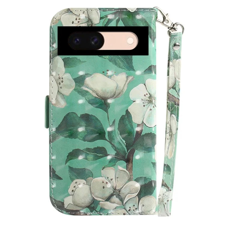 For Google Pixel 8a Wallet Case PU Leather Pattern Printing Flip Phone Cover