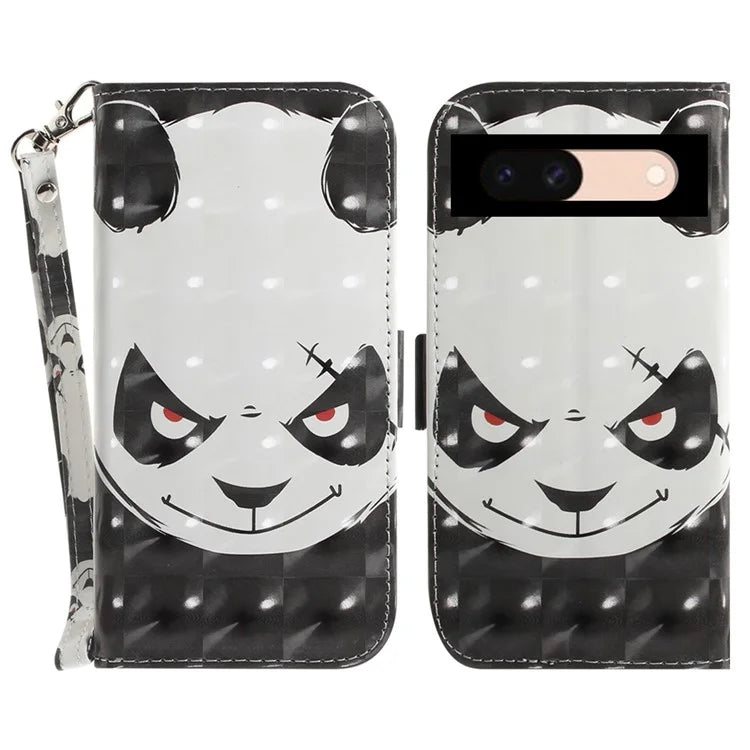 For Google Pixel 8a Wallet Case PU Leather Pattern Printing Flip Phone Cover