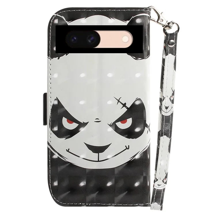 For Google Pixel 8a Wallet Case PU Leather Pattern Printing Flip Phone Cover