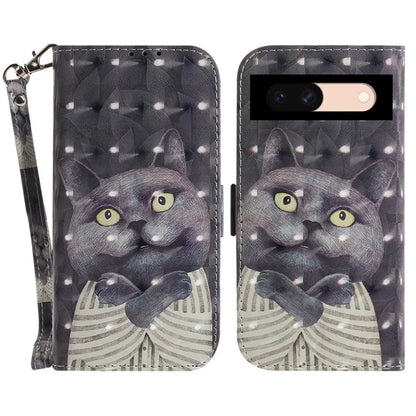 For Google Pixel 8a Wallet Case PU Leather Pattern Printing Flip Phone Cover