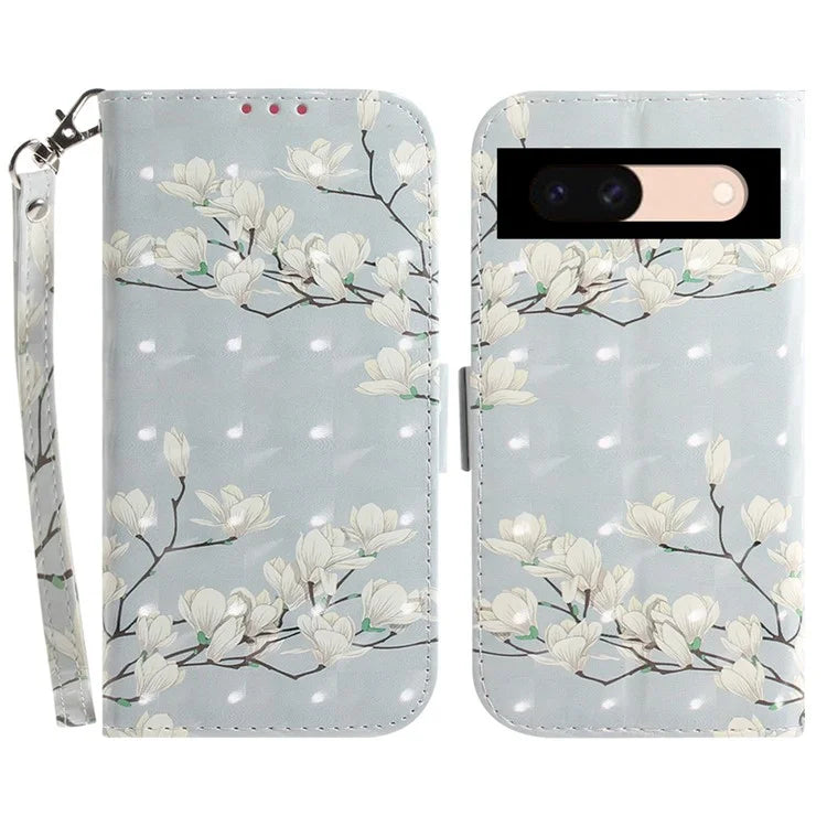 For Google Pixel 8a Wallet Case PU Leather Pattern Printing Flip Phone Cover