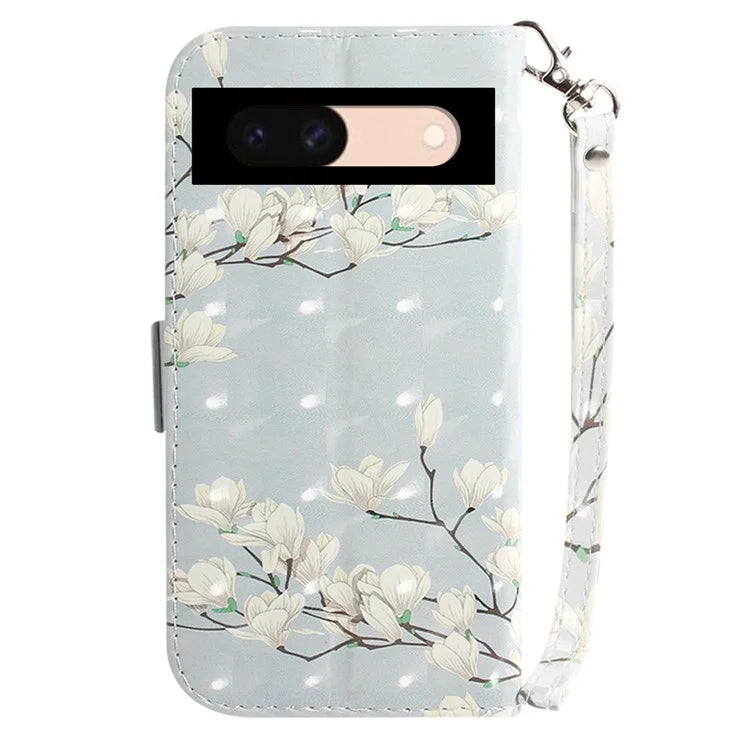 For Google Pixel 8a Wallet Case PU Leather Pattern Printing Flip Phone Cover