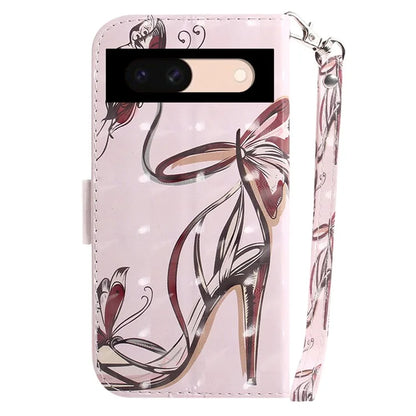 For Google Pixel 8a Wallet Case PU Leather Pattern Printing Flip Phone Cover