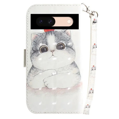 For Google Pixel 8a Wallet Case PU Leather Pattern Printing Flip Phone Cover