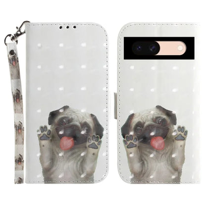 For Google Pixel 8a Wallet Case PU Leather Pattern Printing Flip Phone Cover