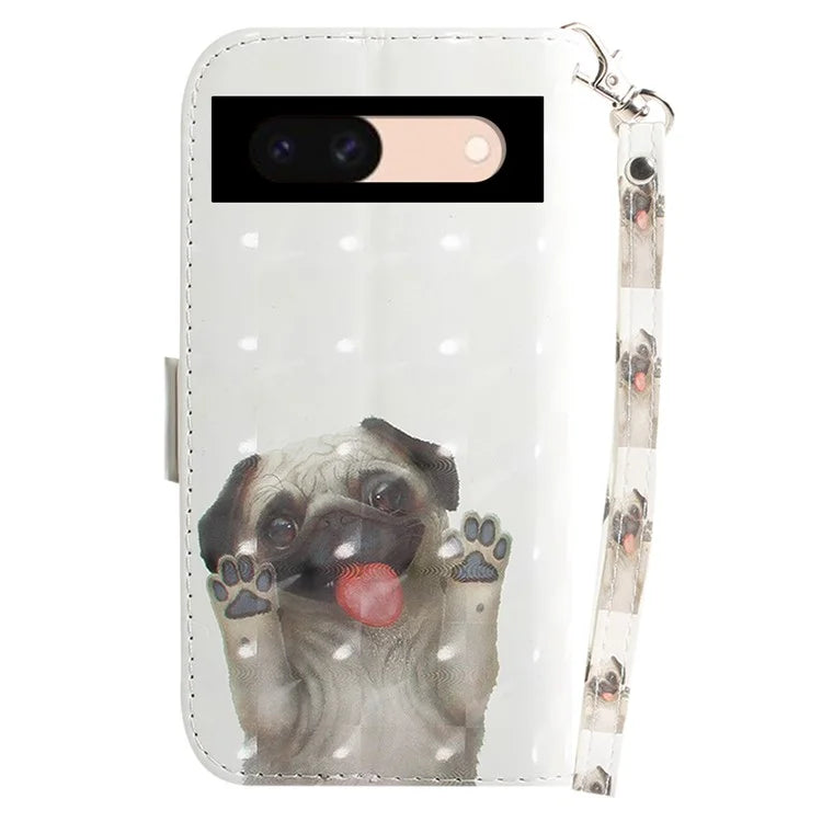 For Google Pixel 8a Wallet Case PU Leather Pattern Printing Flip Phone Cover