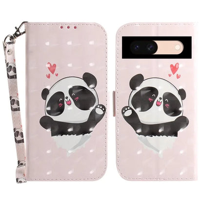 For Google Pixel 8a Wallet Case PU Leather Pattern Printing Flip Phone Cover