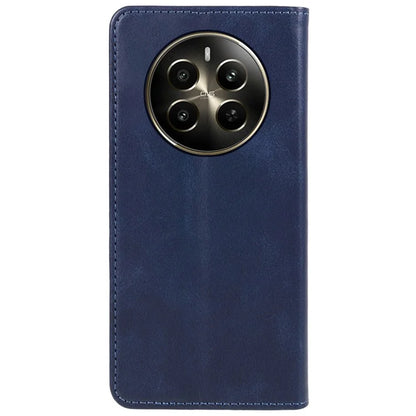 For Realme 12 5G Case Calf Texture PU Leather Flip Phone Shell Magnetic Closing Design