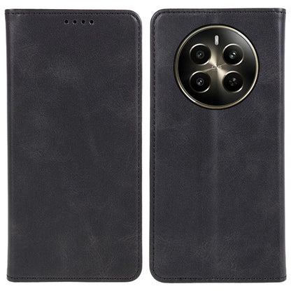 For Realme 12 5G Case Calf Texture PU Leather Flip Phone Shell Magnetic Closing Design