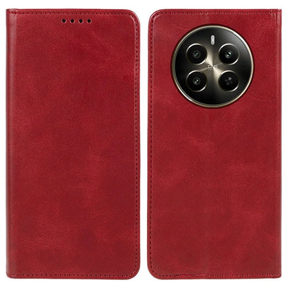 For Realme 12 5G Case Calf Texture PU Leather Flip Phone Shell Magnetic Closing Design