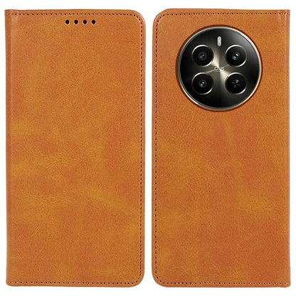 For Realme 12 5G Case Calf Texture PU Leather Flip Phone Shell Magnetic Closing Design