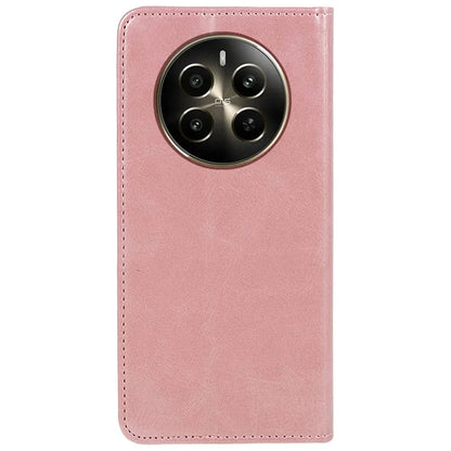 For Realme 12 5G Case Calf Texture PU Leather Flip Phone Shell Magnetic Closing Design