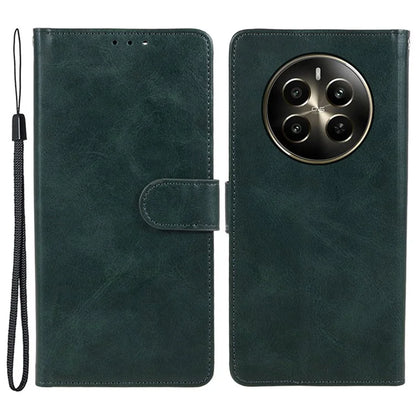 For Realme 12 5G Phone Case Calf Texture Wallet Phone Cover with Magnetic Clasp