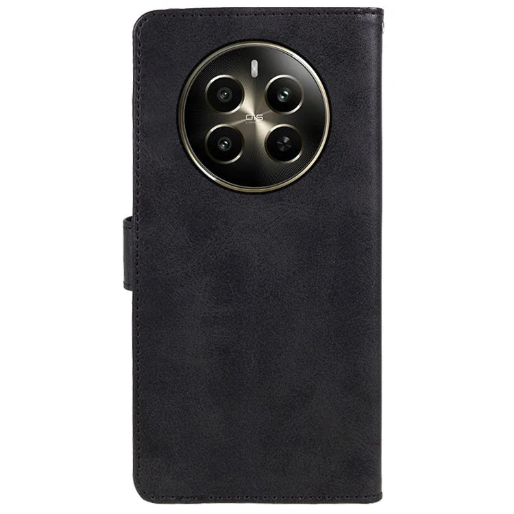 For Realme 12 5G Phone Case Calf Texture Wallet Phone Cover with Magnetic Clasp