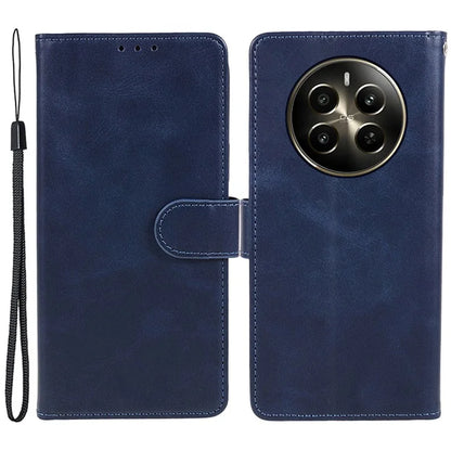 For Realme 12 5G Phone Case Calf Texture Wallet Phone Cover with Magnetic Clasp