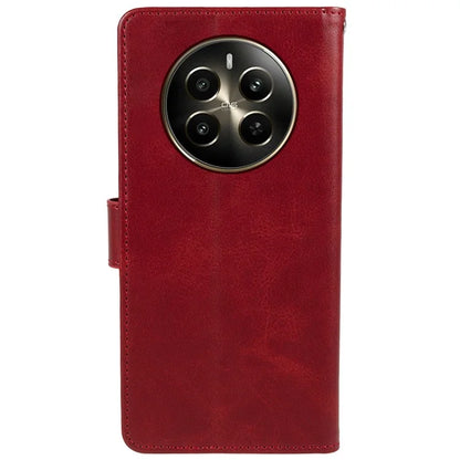 For Realme 12 5G Phone Case Calf Texture Wallet Phone Cover with Magnetic Clasp