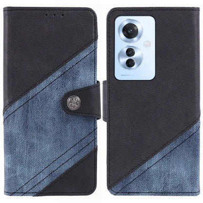 For Oppo Reno11 F 5G Leather Case Folding Stand Wallet Splicing Phone Cover