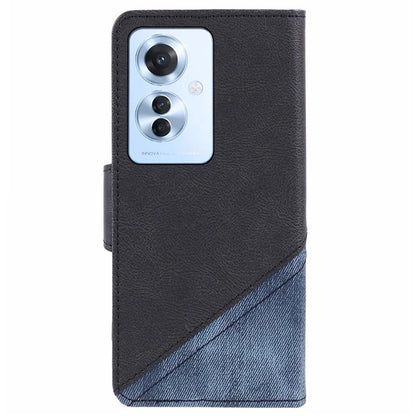 For Oppo Reno11 F 5G Leather Case Folding Stand Wallet Splicing Phone Cover
