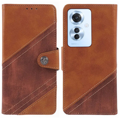 For Oppo Reno11 F 5G Leather Case Folding Stand Wallet Splicing Phone Cover