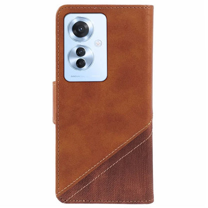 For Oppo Reno11 F 5G Leather Case Folding Stand Wallet Splicing Phone Cover