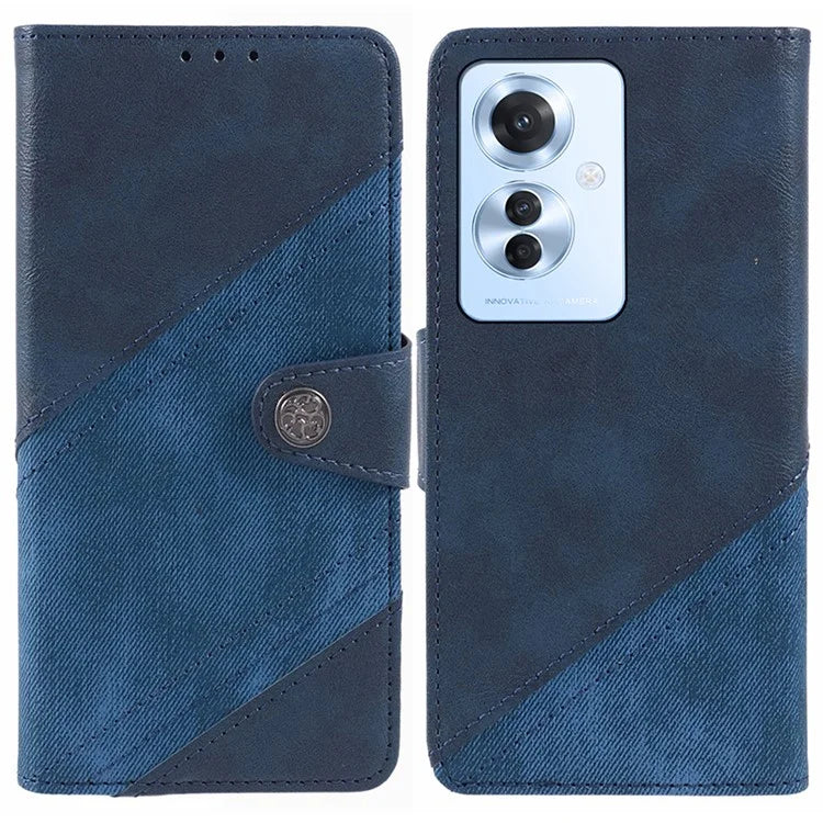 For Oppo Reno11 F 5G Leather Case Folding Stand Wallet Splicing Phone Cover