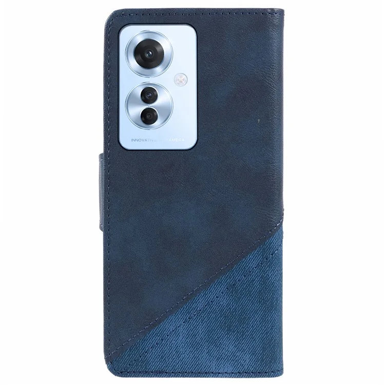 For Oppo Reno11 F 5G Leather Case Folding Stand Wallet Splicing Phone Cover