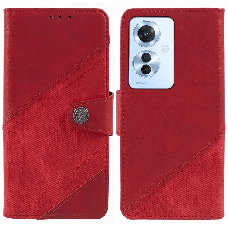 For Oppo Reno11 F 5G Leather Case Folding Stand Wallet Splicing Phone Cover