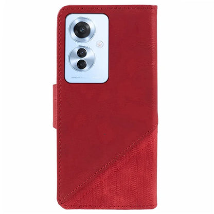 For Oppo Reno11 F 5G Leather Case Folding Stand Wallet Splicing Phone Cover